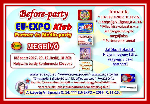 A sz&eacute;ps&eacute;g Vil&aacute;gnapja (X. 14.) &eacute;s az EU-EXPO Before-partija - 2017-09-12